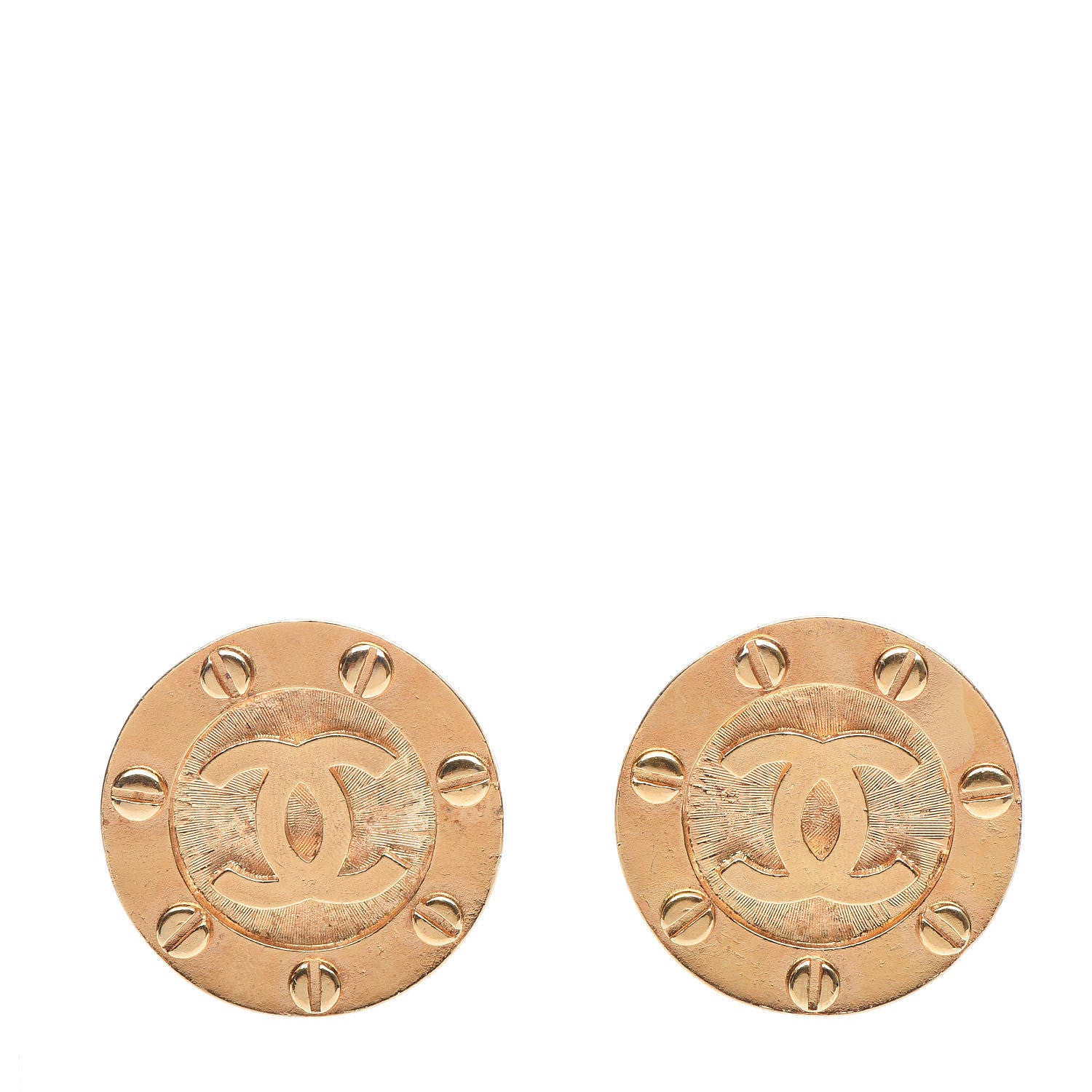 Chanel CC Clip On Earrings Gold 1 of 4