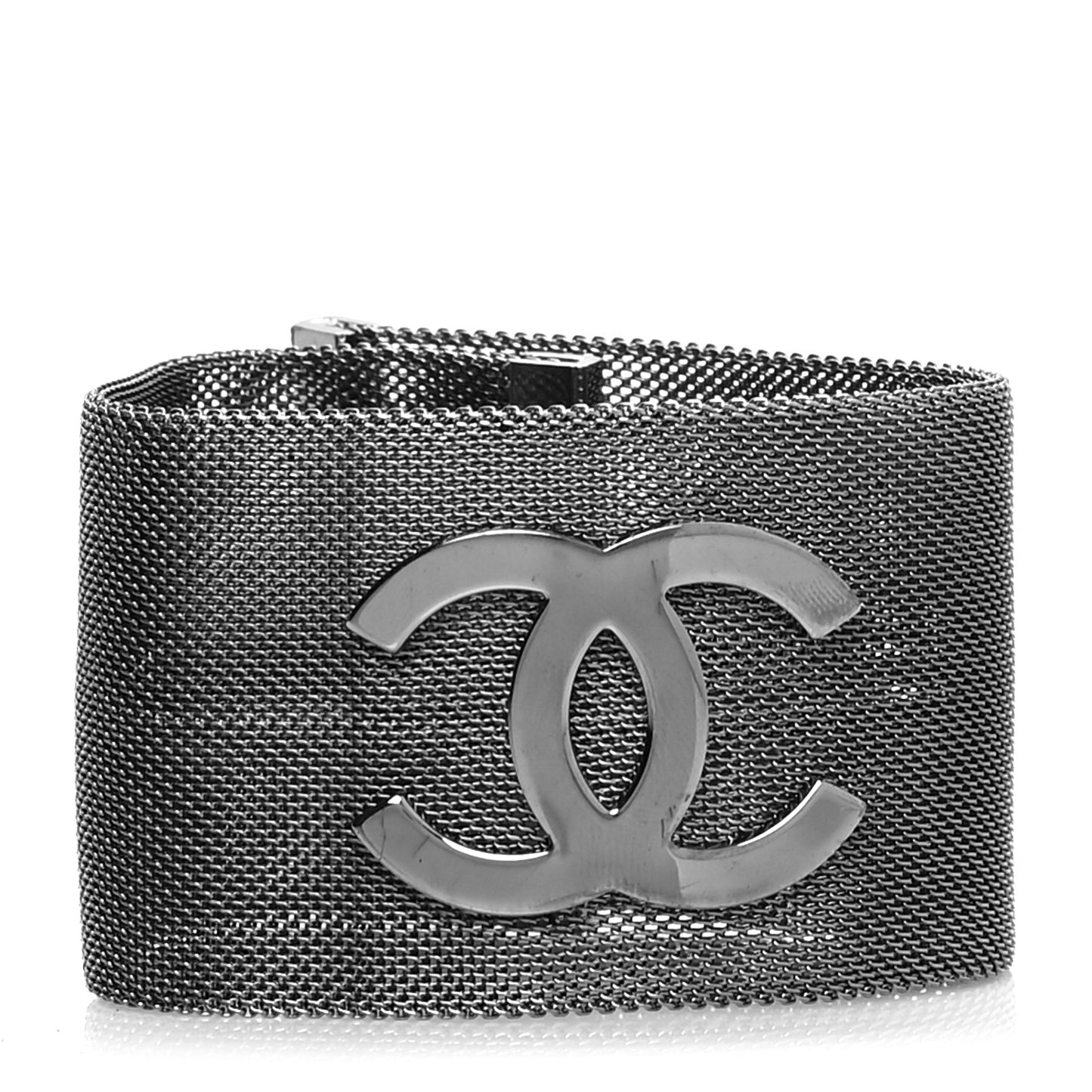 Metal Mesh CC Bracelet M Ruthenium