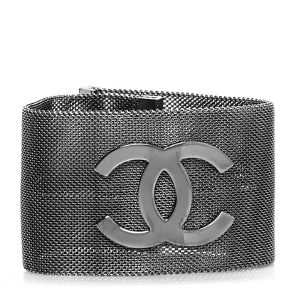 Chanel Metal Mesh CC Bracelet M Ruthenium 1 of 6