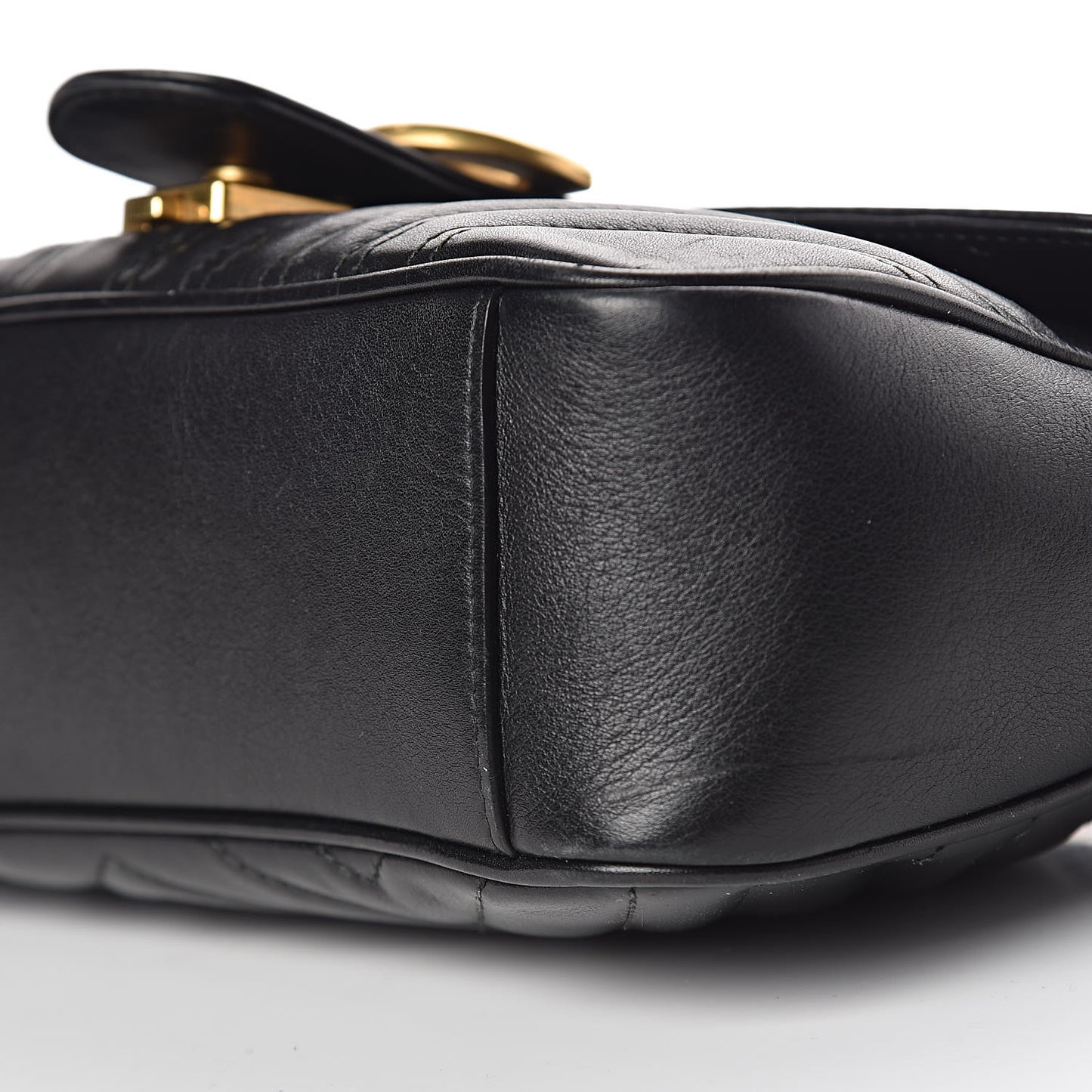 Calfskin Matelasse Small GG Marmont Shoulder Bag Black