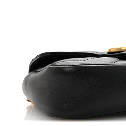 Gucci Calfskin Matelasse Super Mini GG Marmont Shoulder Bag Black 9 of 11