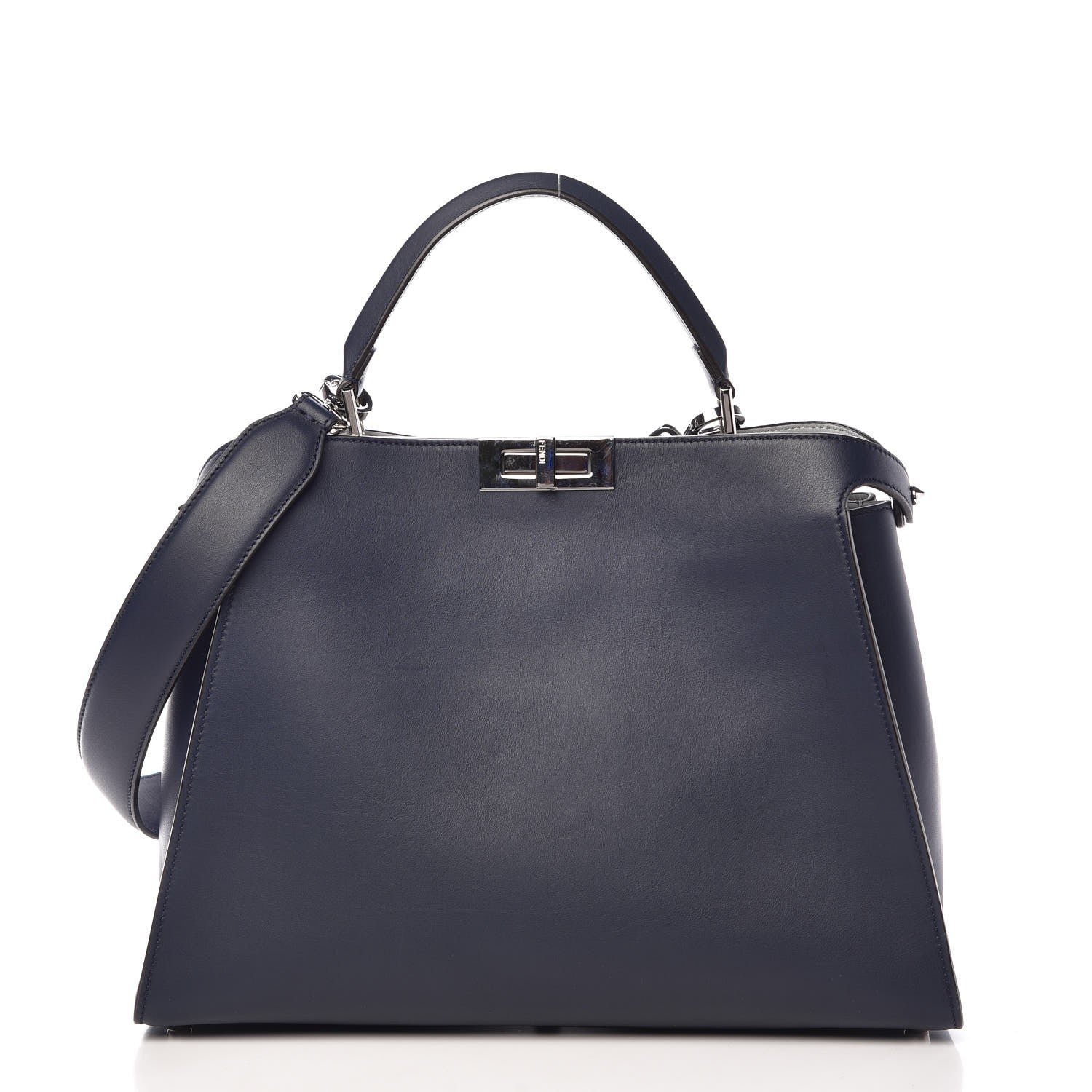 Fendi Vitello Tahiti Burro Large Peekaboo Iconic Essentially Satchel Blue Notte Grigio Perla 3 of 9