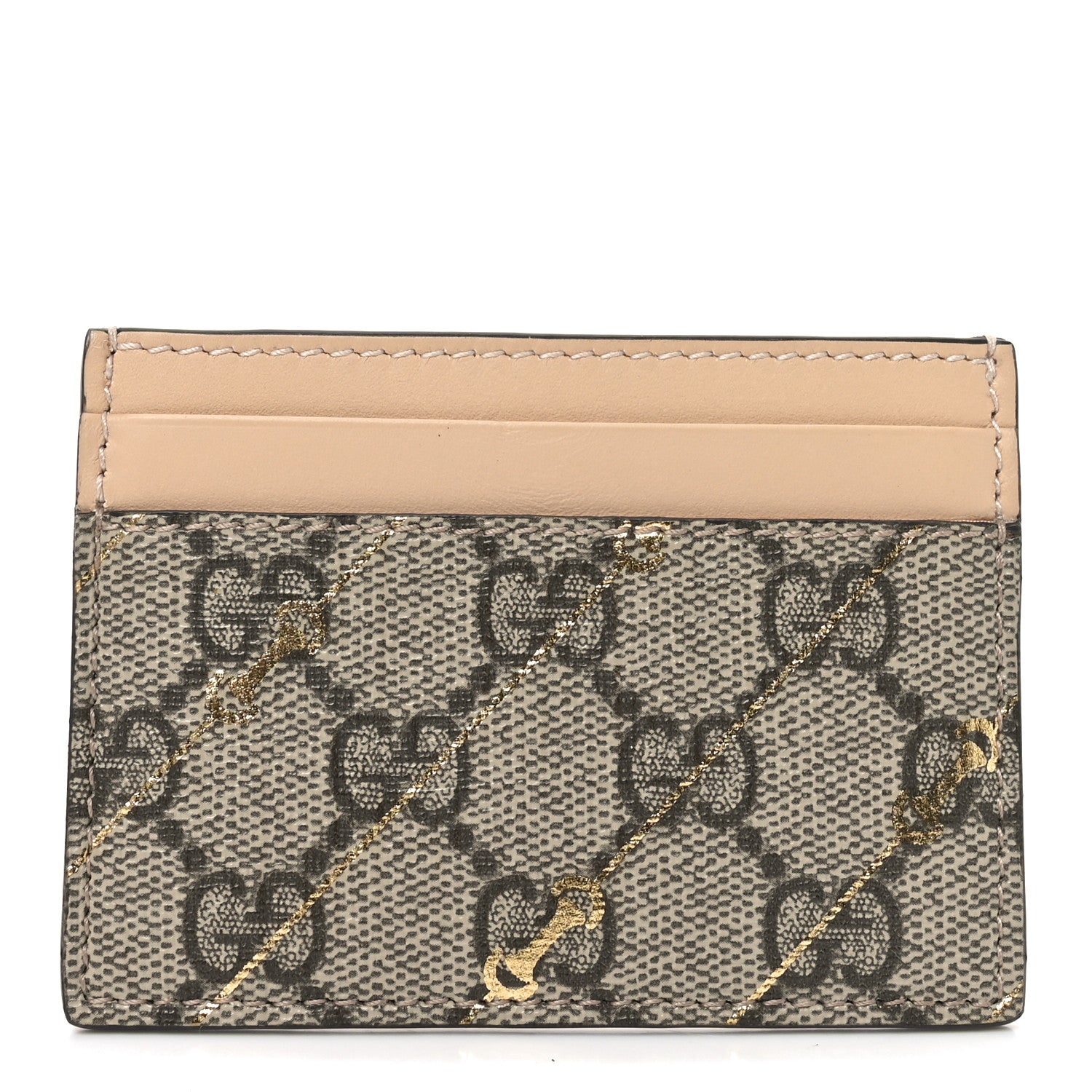 Gucci GG Supreme Monogram Horsebit Card Holder Beige 1 of 6