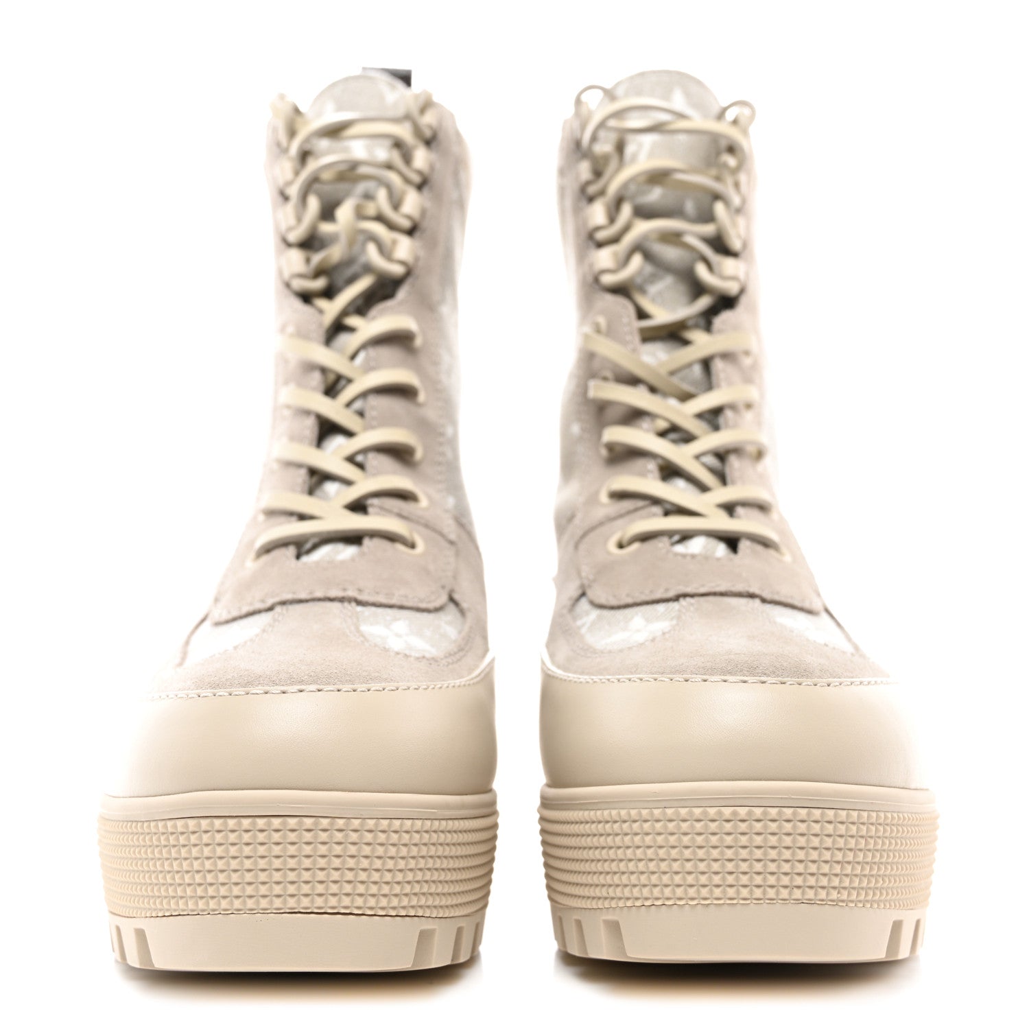 Louis Vuitton Suede Calfskin Laureate Platform Desert Boots 40 Beige 2 of 8