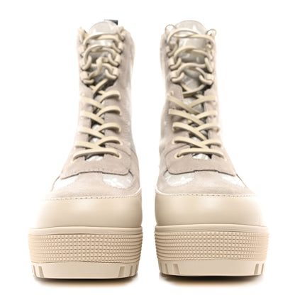 Louis Vuitton Suede Calfskin Laureate Platform Desert Boots 40 Beige 2 of 8