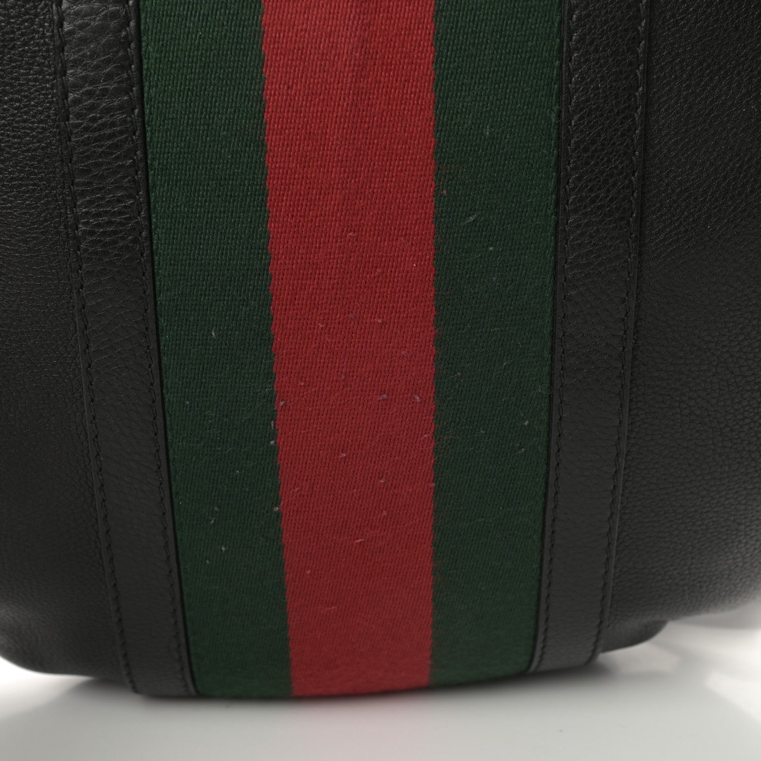 Gucci Pebbled Calfskin Vintage Web Medium Half Moon Hobo Black 13 of 14