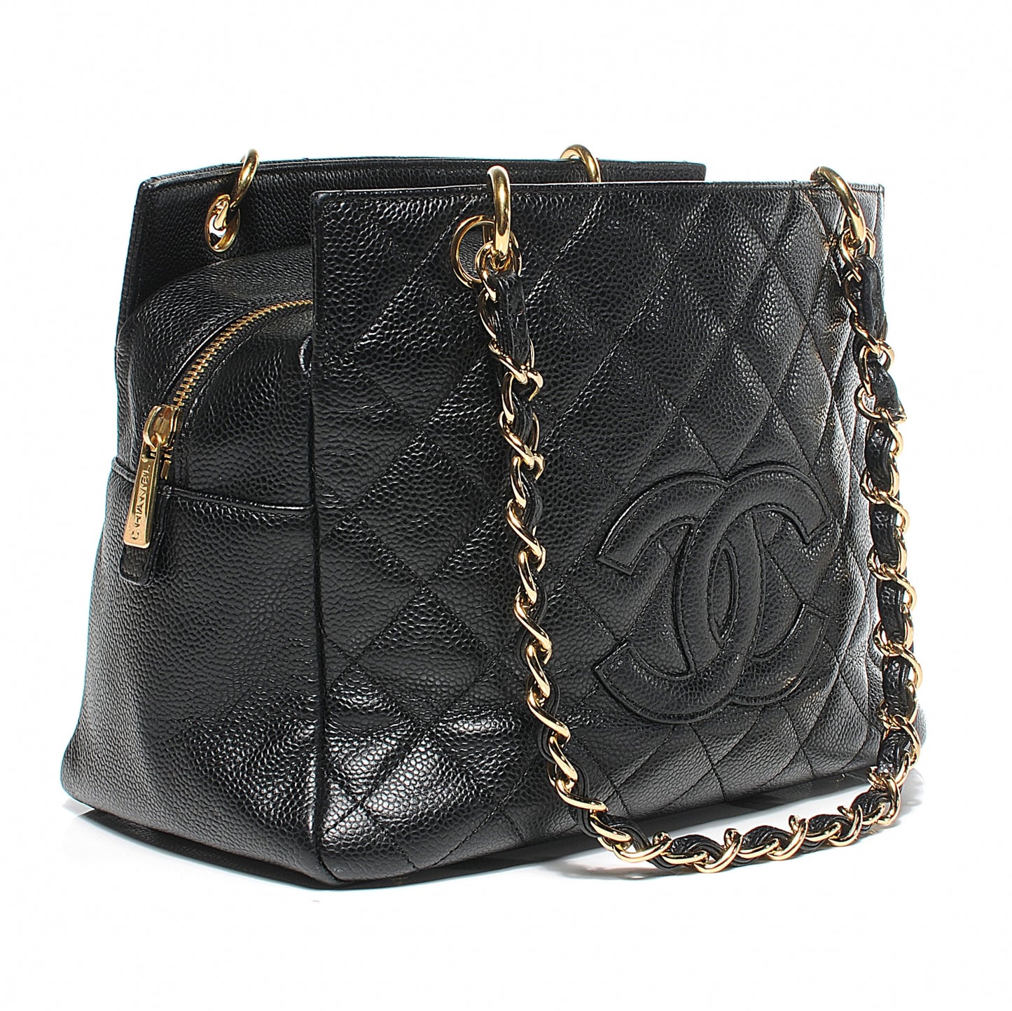 Caviar Quilted Petit Timeless Tote PTT Black