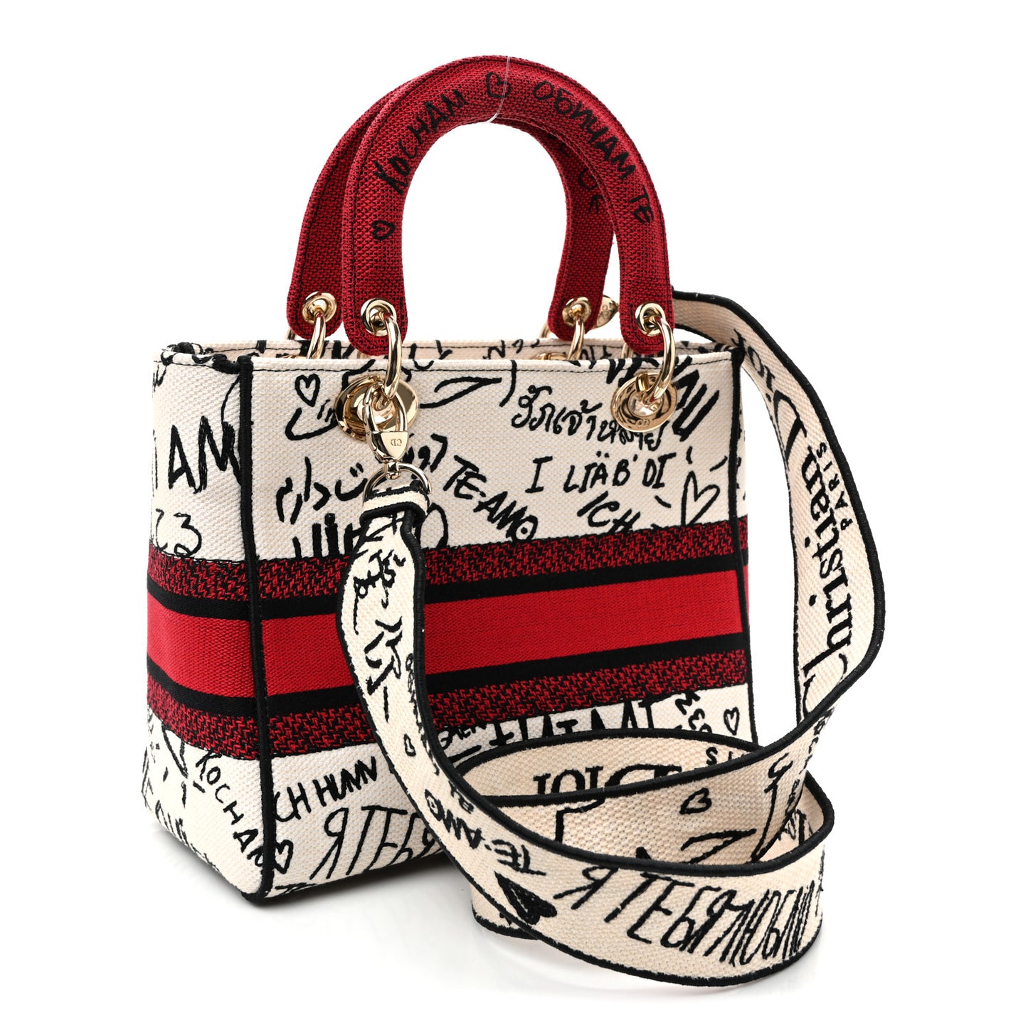 Canvas Medium DiorAmour Graffiti Lady D-Lite Latte