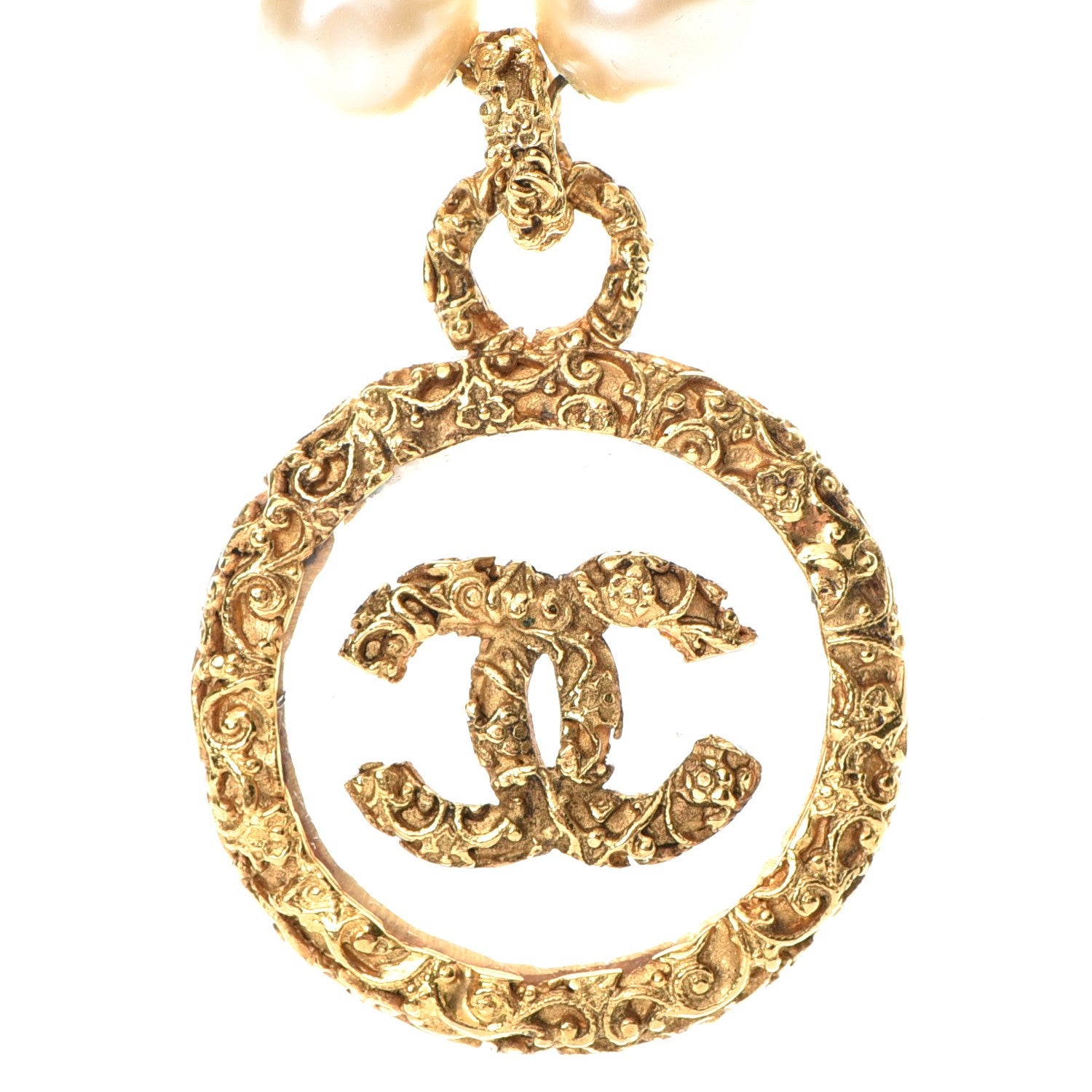 Chanel CC Pearl Necklace Gold 4 of 6