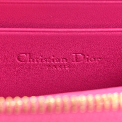 Christian Dior Lambskin Cannage Mini Lady Dior Zip Portemonnaie Rani Pink 6 of 8