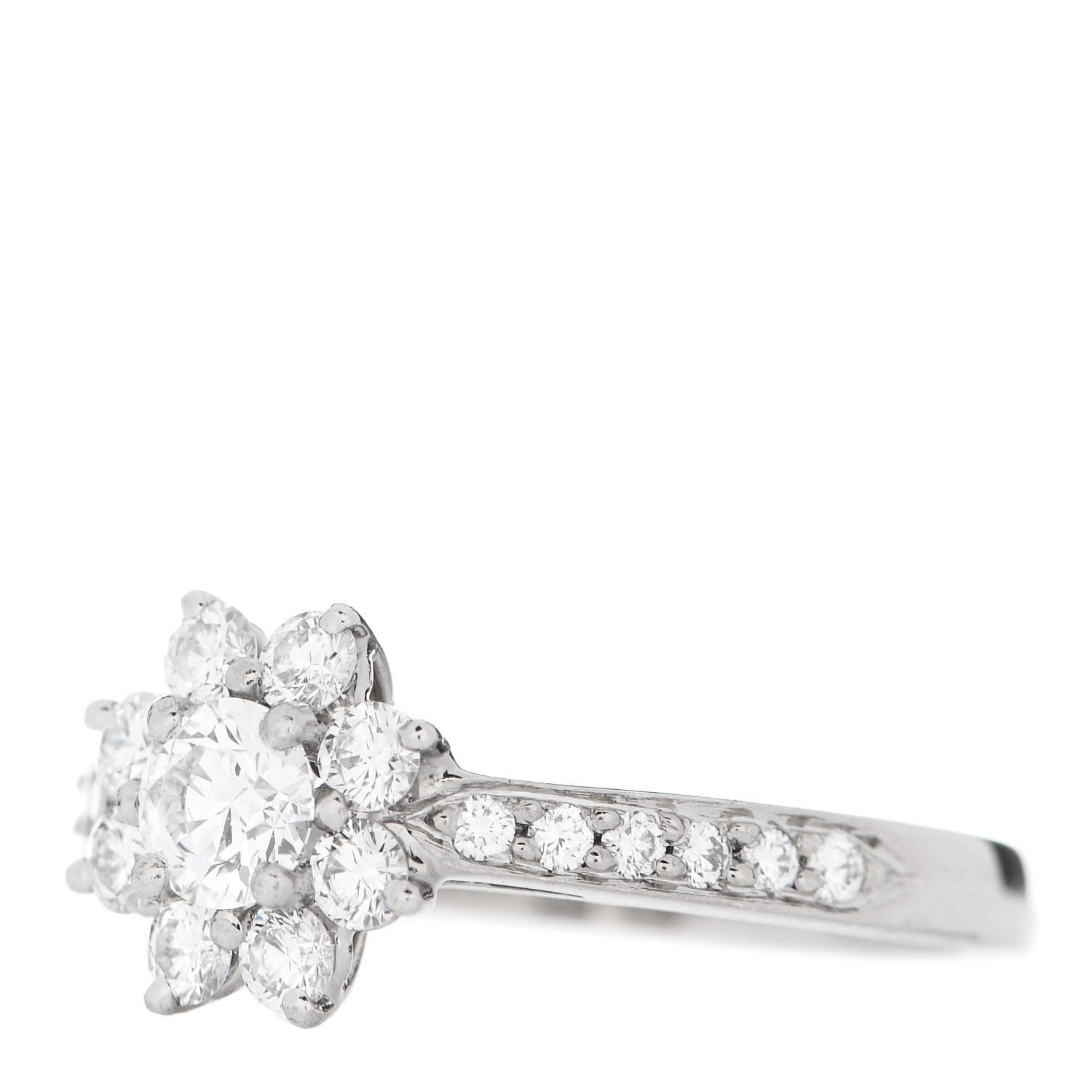 Tiffany Platinum Diamond .22ct Flower Ring 47 4.25 3 of 5