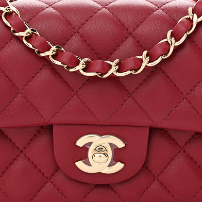 Chanel Lambskin Quilted Mini Rectangular Flap Burgundy 8 of 10