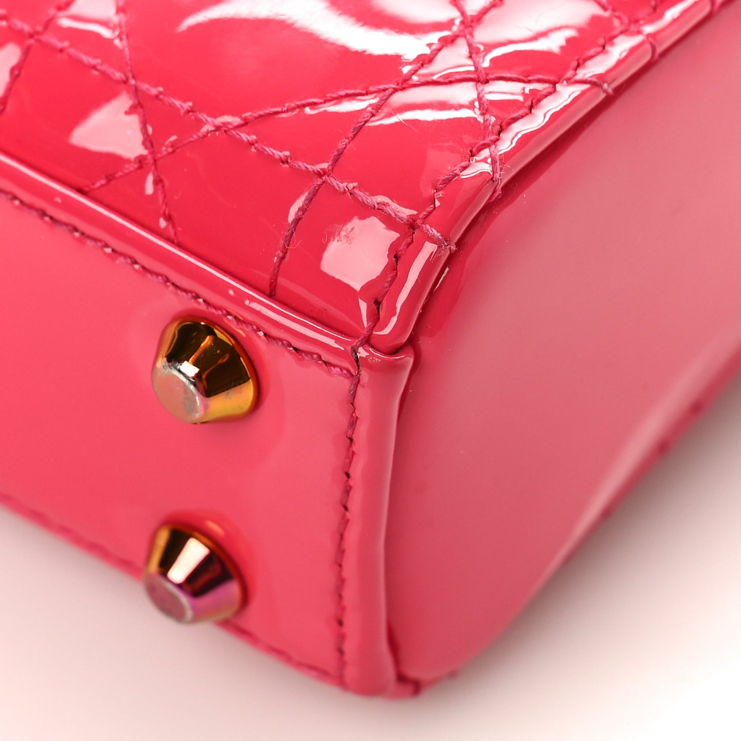 Patent Cannage Micro Lady Dior Pink