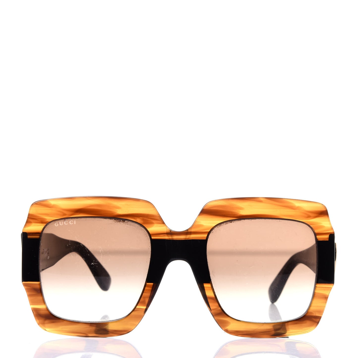 Acetate Square Frame Sunglasses GG0053S Havana