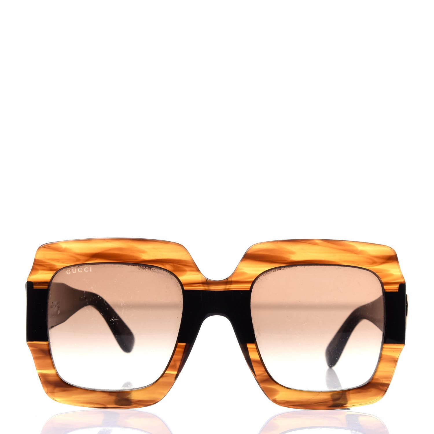 Gucci Acetate Square Frame Sunglasses GG0053S Havana 2 of 10