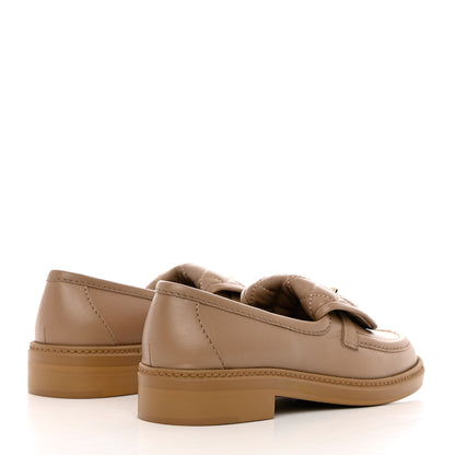 Chanel Lambskin Quilted CC Turnlock Loafers 36 Beige 4 of 11