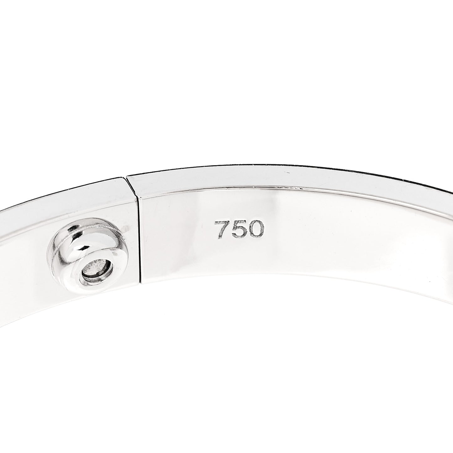 18K White Gold 4 Diamond Love Bracelet 17