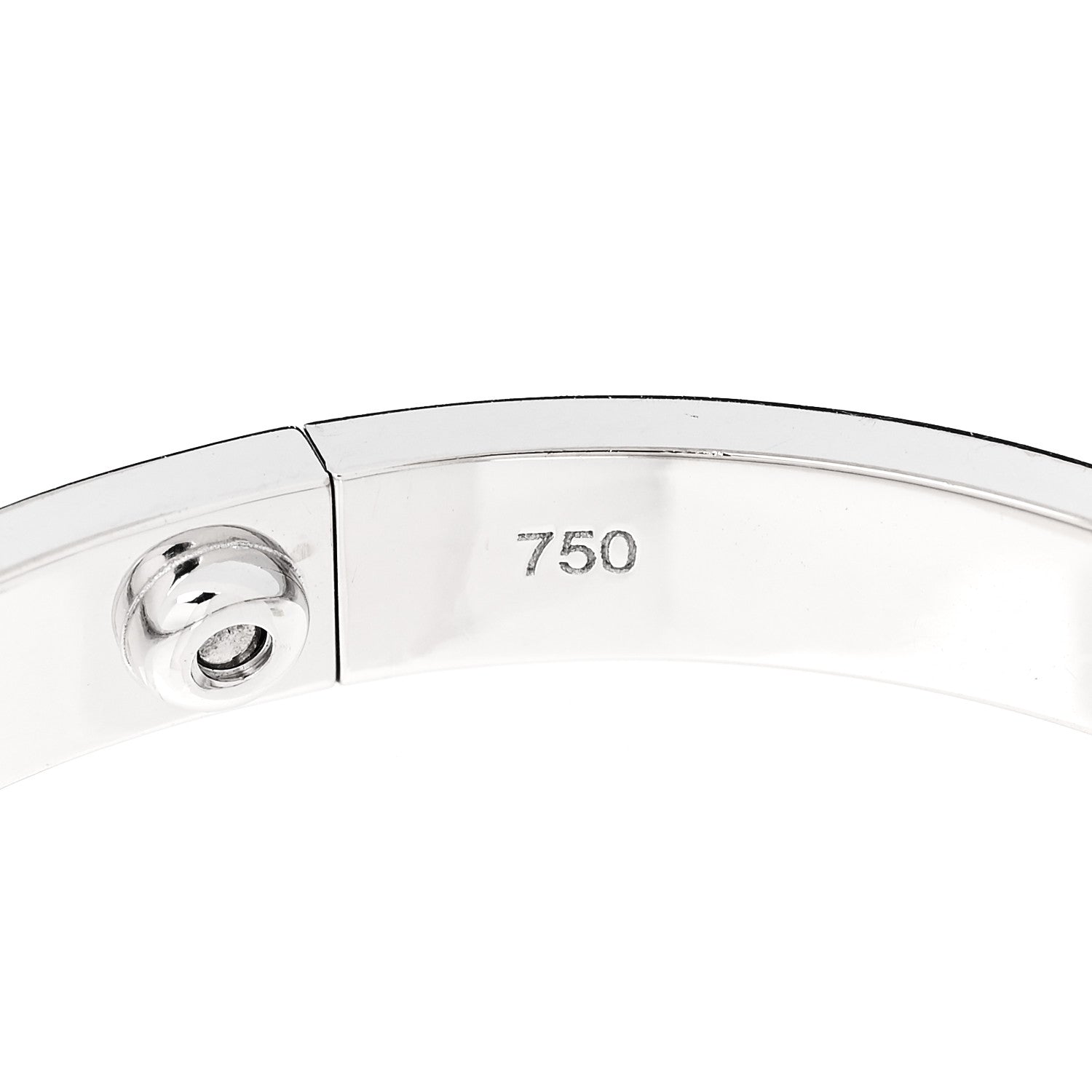 Cartier 18K White Gold 4 Diamond Love Bracelet 17 5 of 8