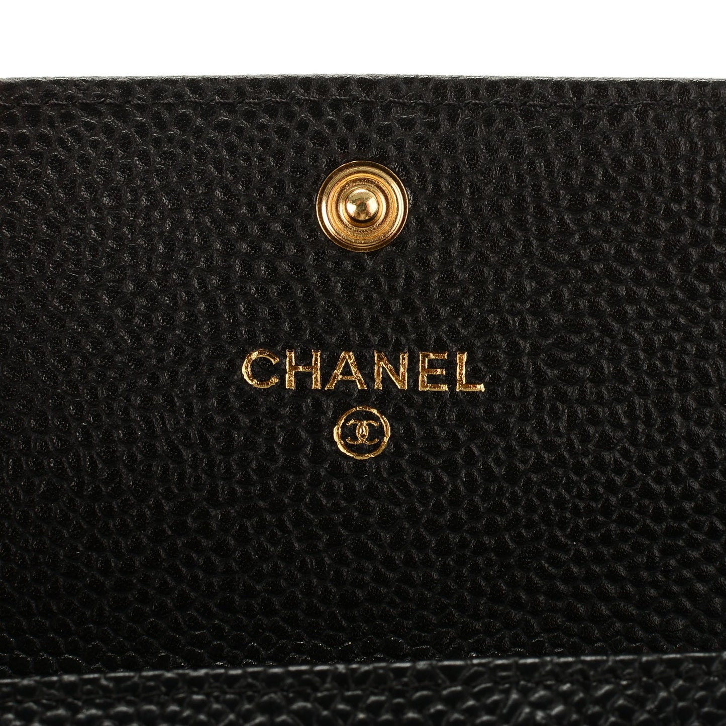 Caviar Quilted Flap Card Holder Black