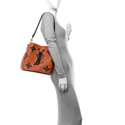 Louis Vuitton Empreinte Monogram Giant Crafty Neonoe MM Caramel Black 2 of 12