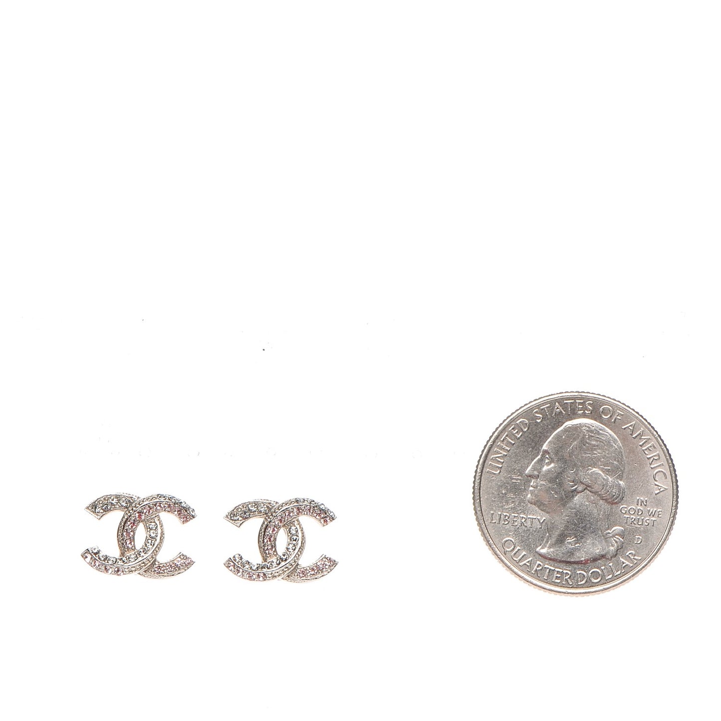 Crystal CC Earrings Silver