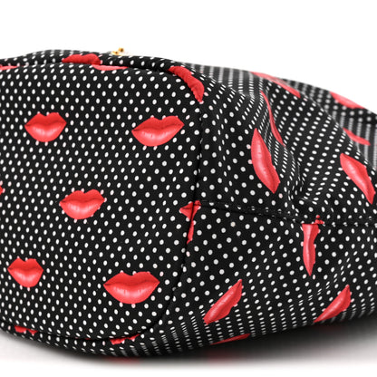 Prada Tessuto Nylon Saffiano Lips Print Bucket Wristlet Black 8 of 9