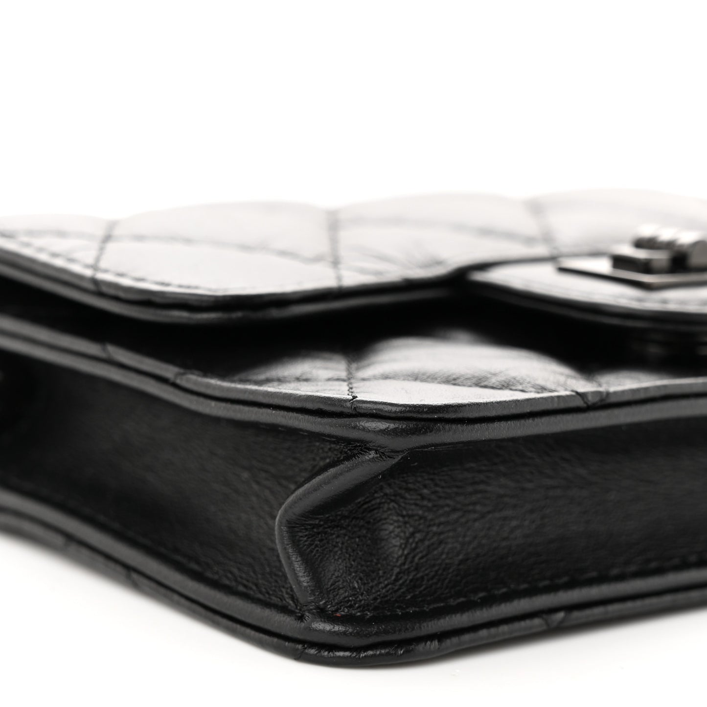 Aged Calfskin Quilted Reissue Belt Bag So Black