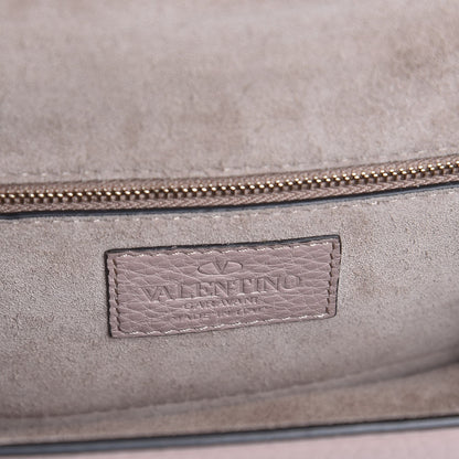 Valentino Garavani Pebbled Calfskin Small Glam Lock Rockstud Flap Poudre 7 of 11