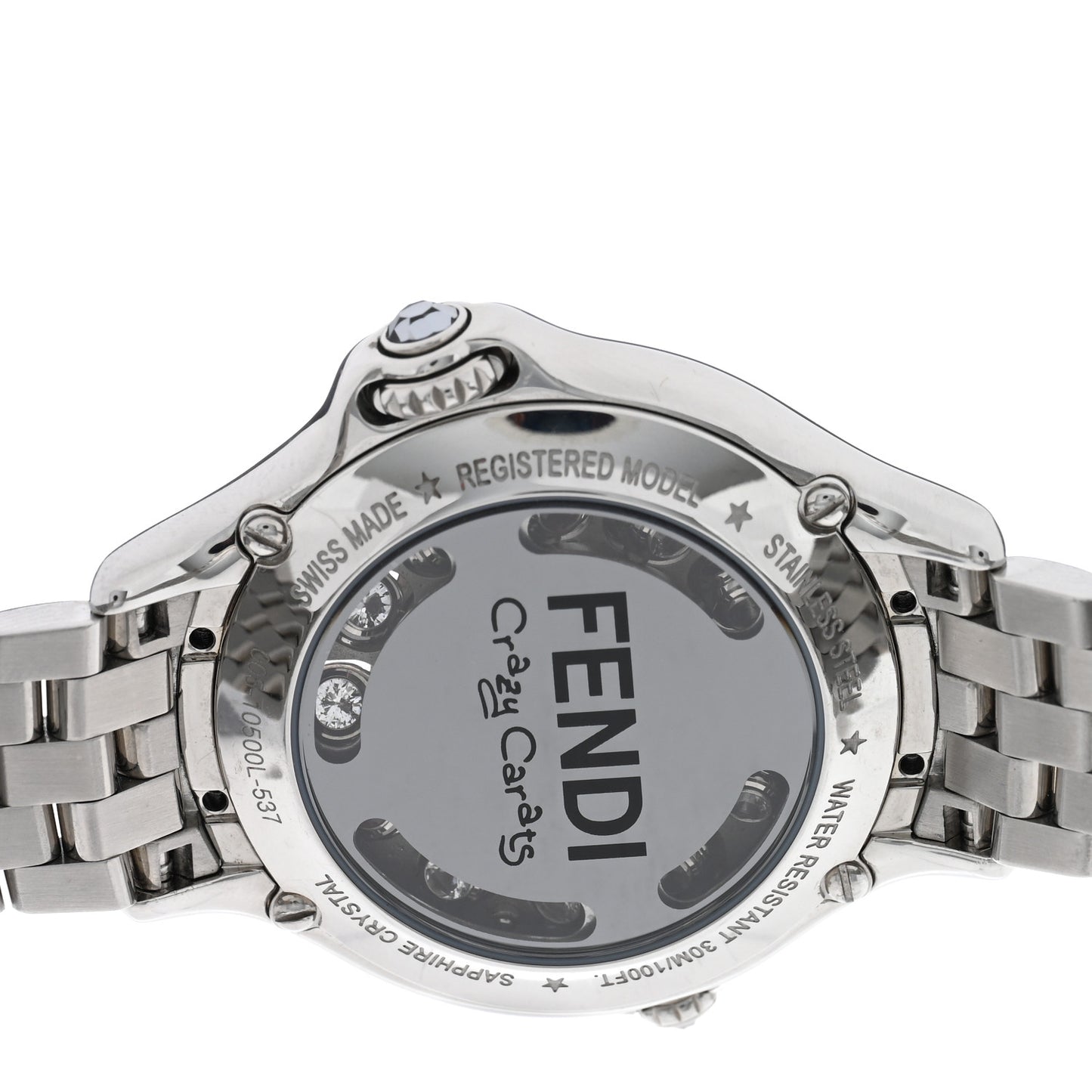 Stainless Steel Diamond Topaz 33mm Crazy Carats Quartz Watch Black