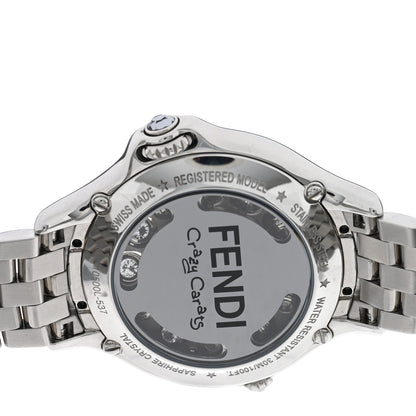 Fendi Stainless Steel Diamond Topaz 33mm Crazy Carats Quartz Watch Black 4 of 4