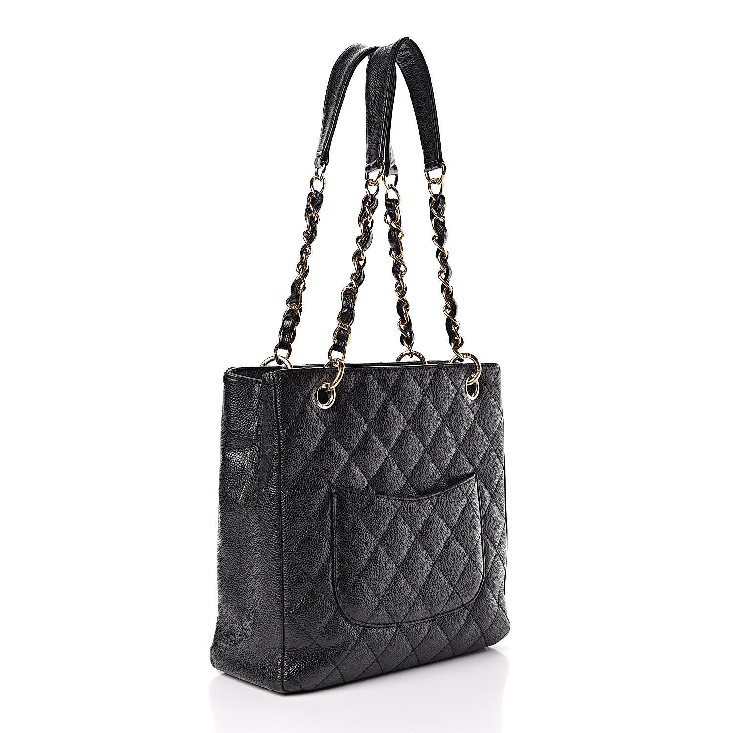 Chanel Caviar Quilted Petit Shopping Tote PST Black 3 of 10