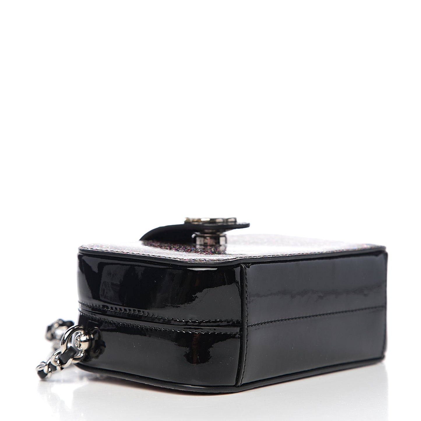 Glitter Patent Camera Case Multicolor Black