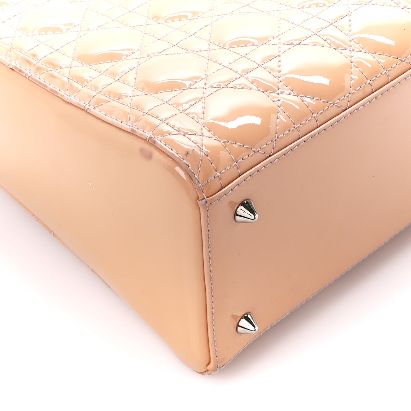 Patent Cannage Medium Lady Dior Rose Clair