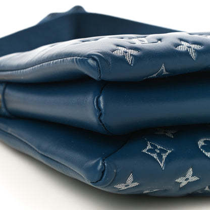 Louis Vuitton Lambskin Embossed Monogram Coussin PM Denim Blue 10 of 12