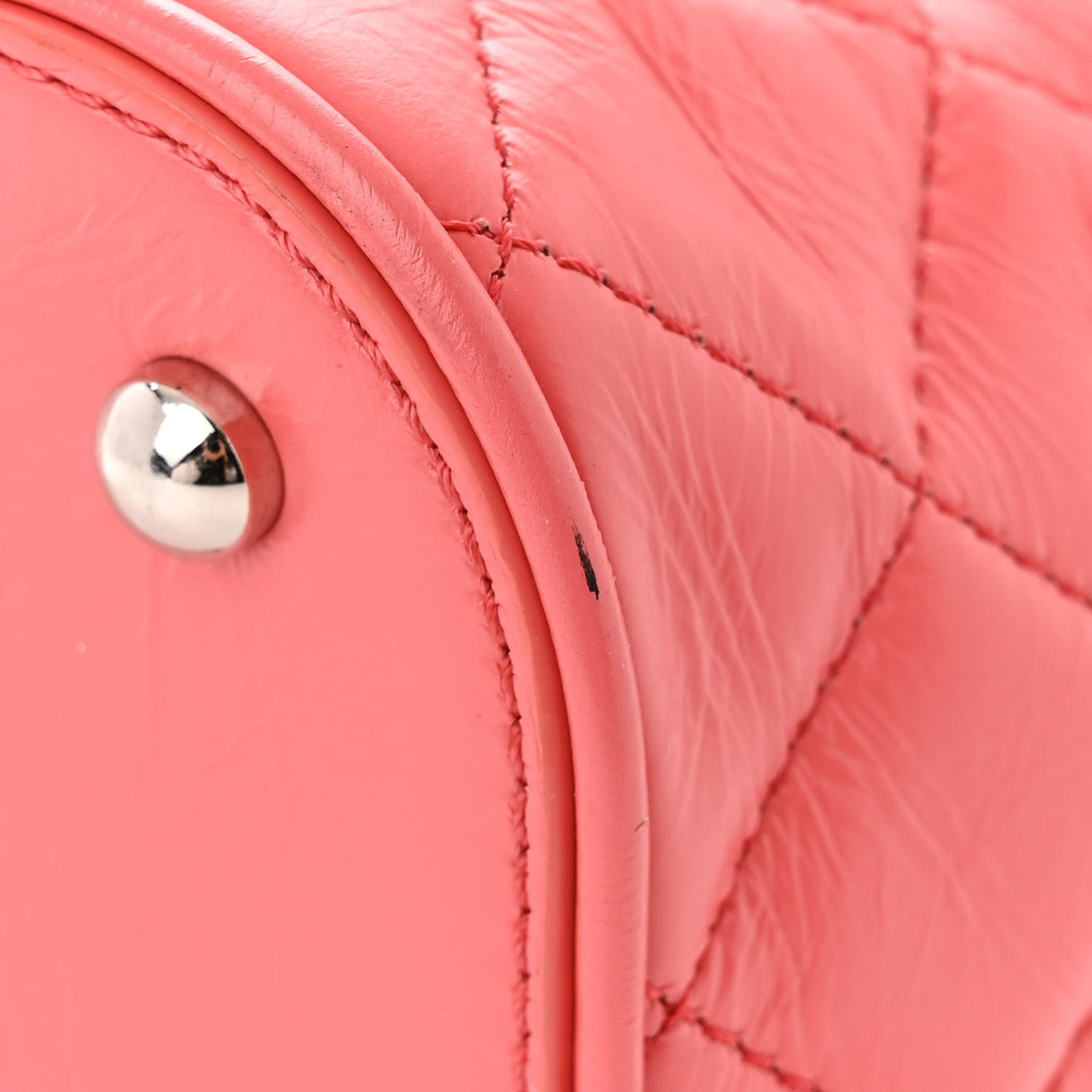 Crumpled Calfskin PVC Quilted Backpack Pink