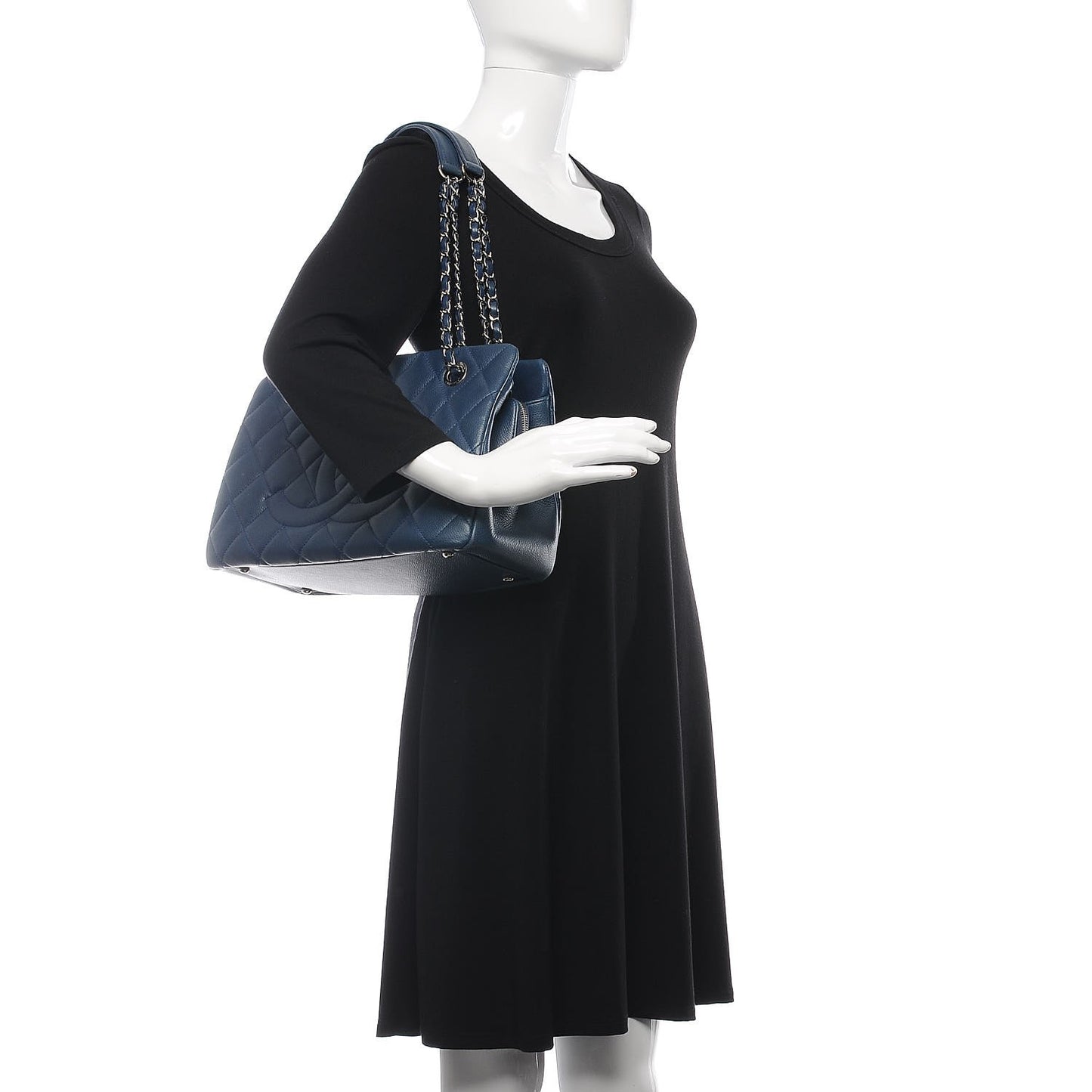Caviar Quilted Timeless CC Tote Dark Navy Blue