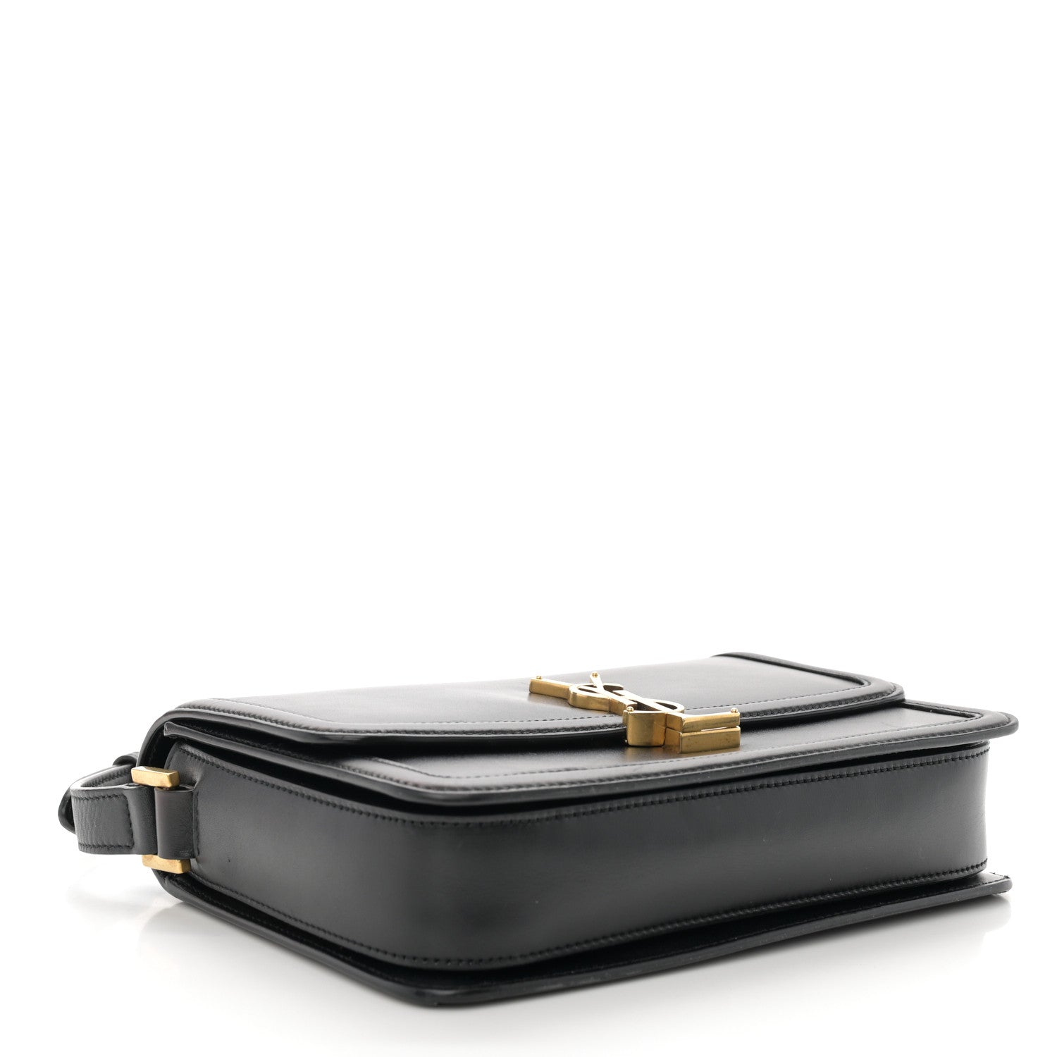 Saint Laurent Box Calfskin Monogram Medium Solferino Satchel Black 4 of 13