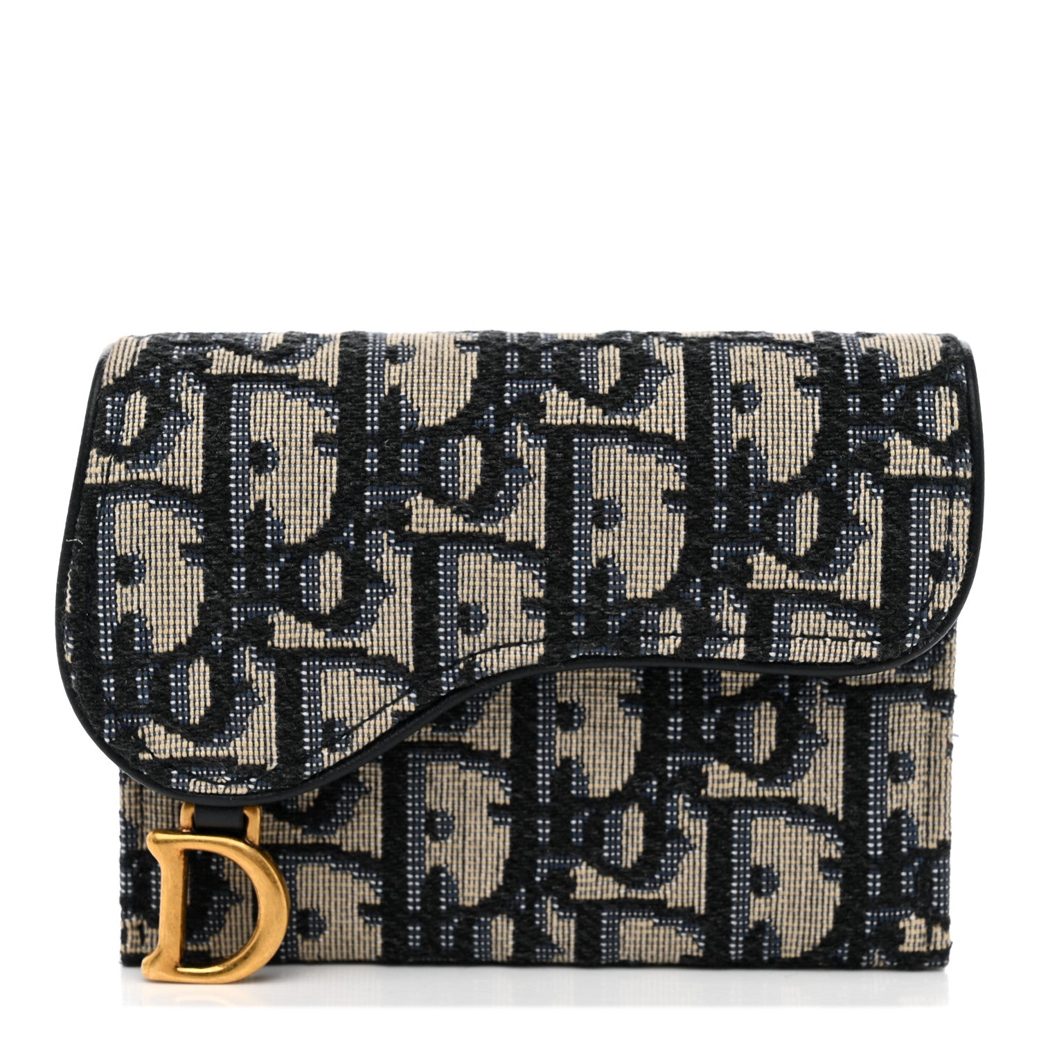 Christian Dior Oblique Saddle 5-Gusset Card Holder Blue 1 of 8
