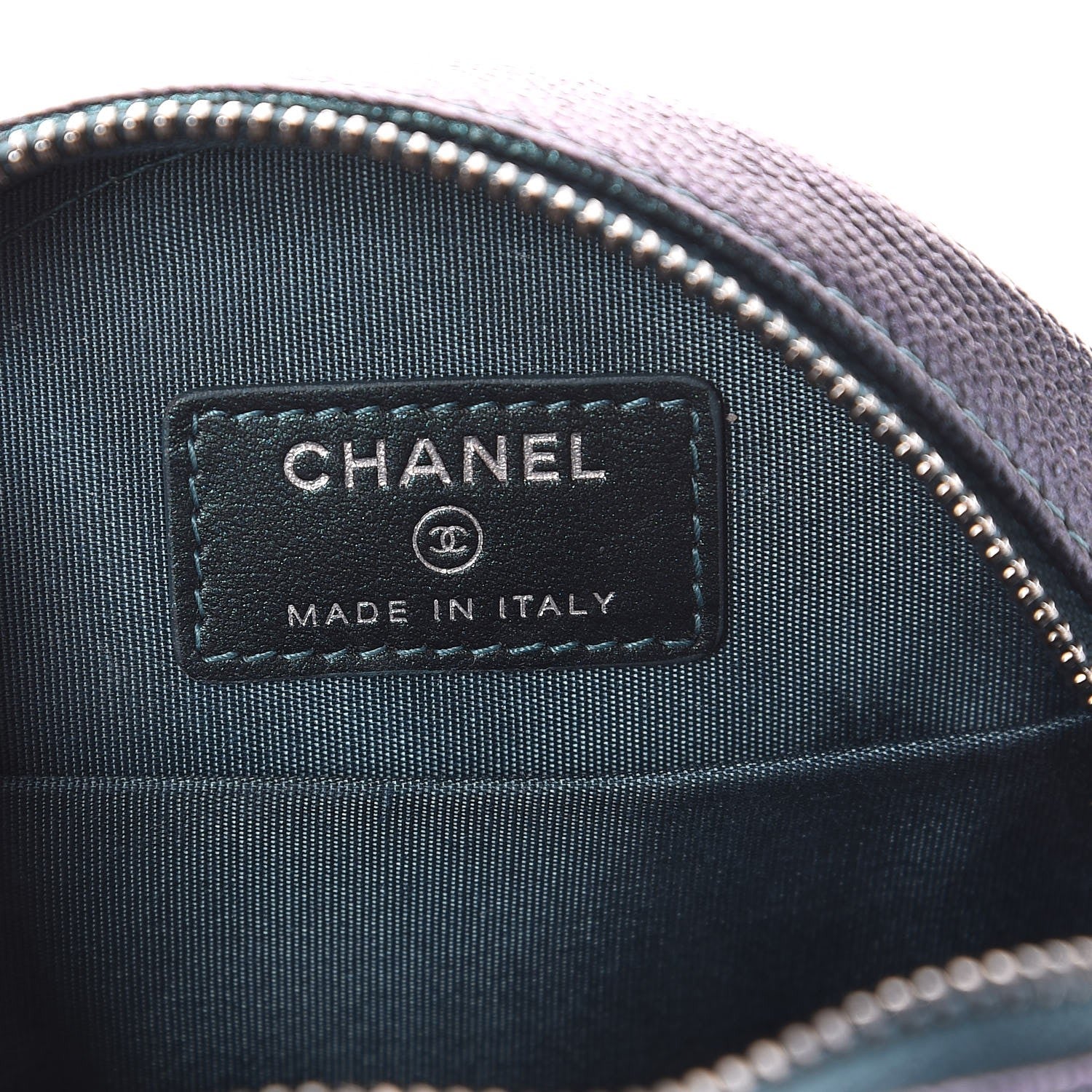 Chanel Iridescent Caviar Quilted Round Filigree Crossbody Dark Turquoise 6 of 8