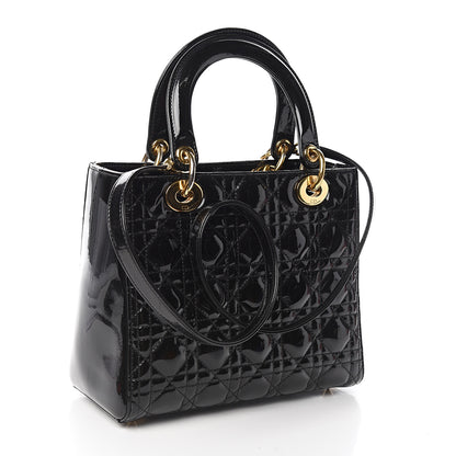 Christian Dior Patent Cannage Medium Lady Dior Black 2 of 9