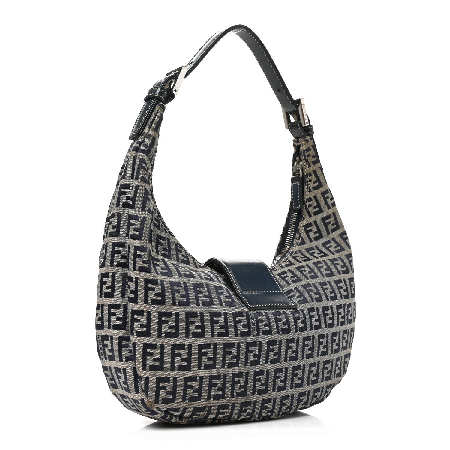 Fendi Zucchino Hobo Navy 3 of 10