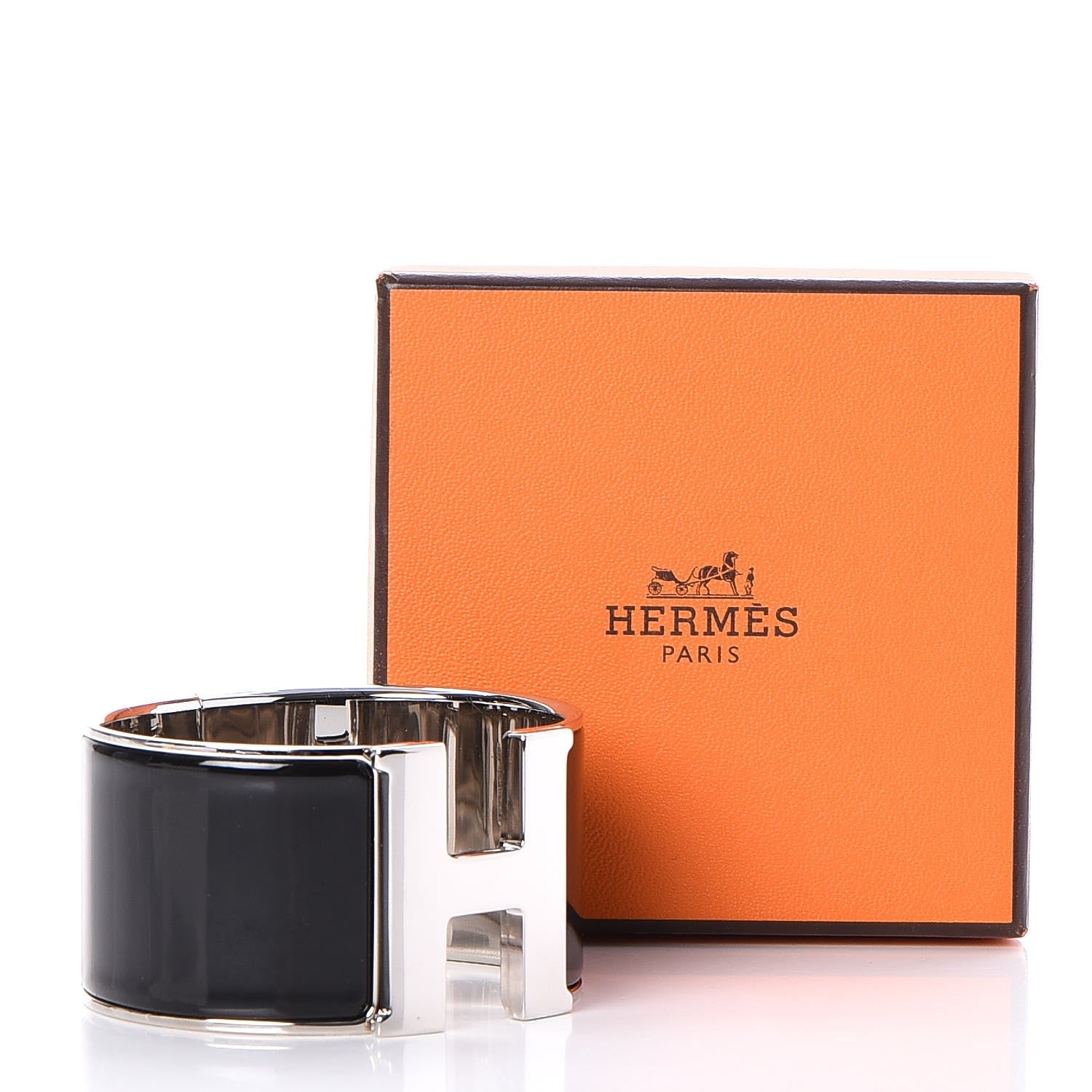 Hermes Enamel Extra Wide Clic Clac H Bracelet GM Black 6 of 6
