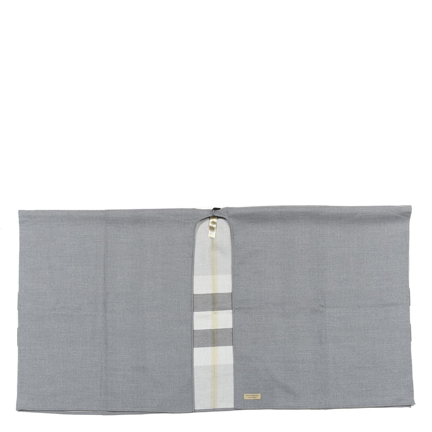 Wool Solid to Check Charlotte Cape Scarf Light Grey