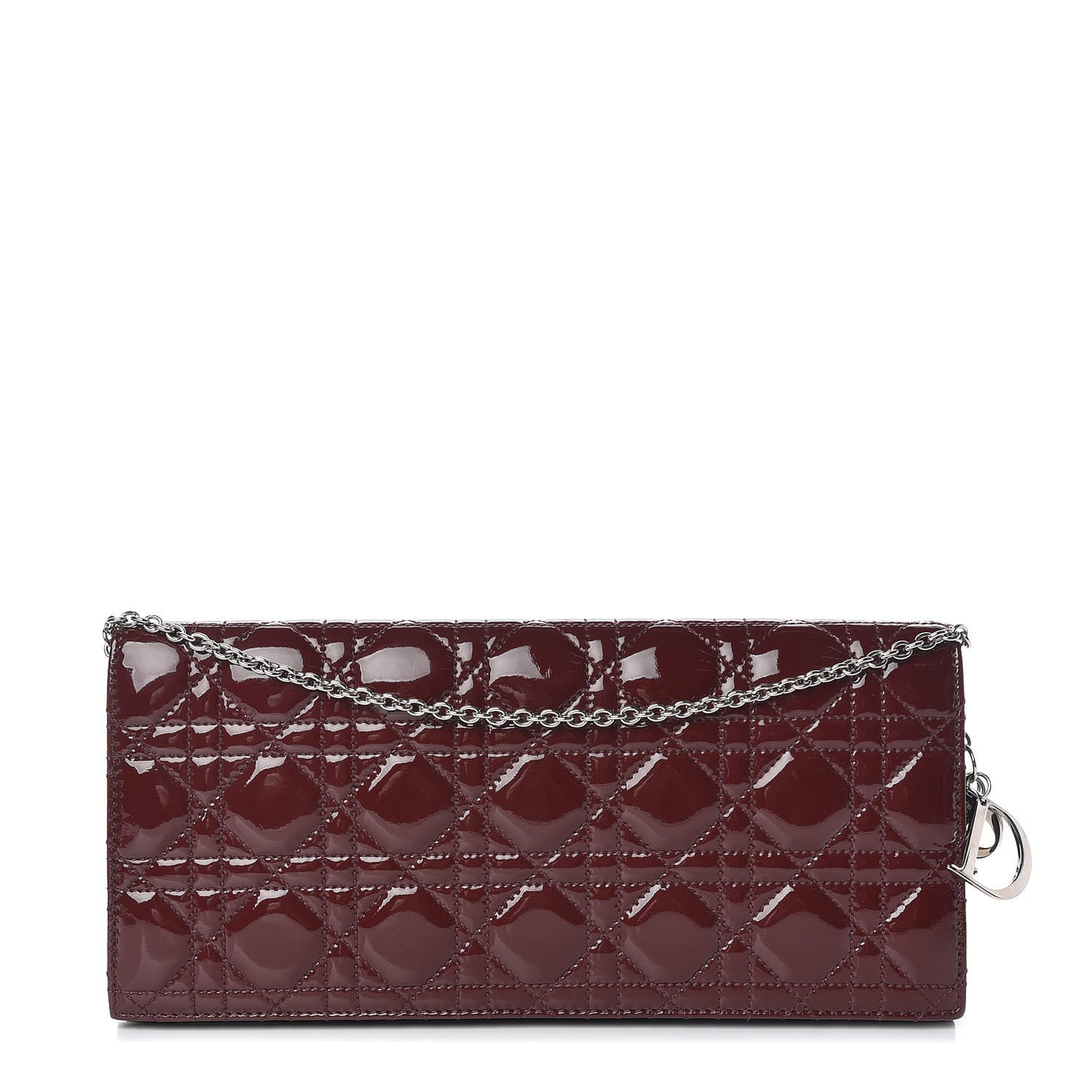Patent Cannage Lady Dior Convertible Clutch Bordeaux