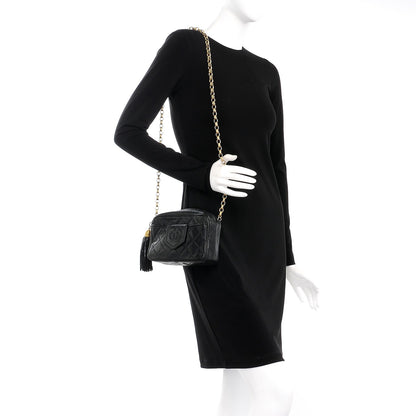 Chanel Lambskin Quilted Tassel Camera Case Black 2 of 14