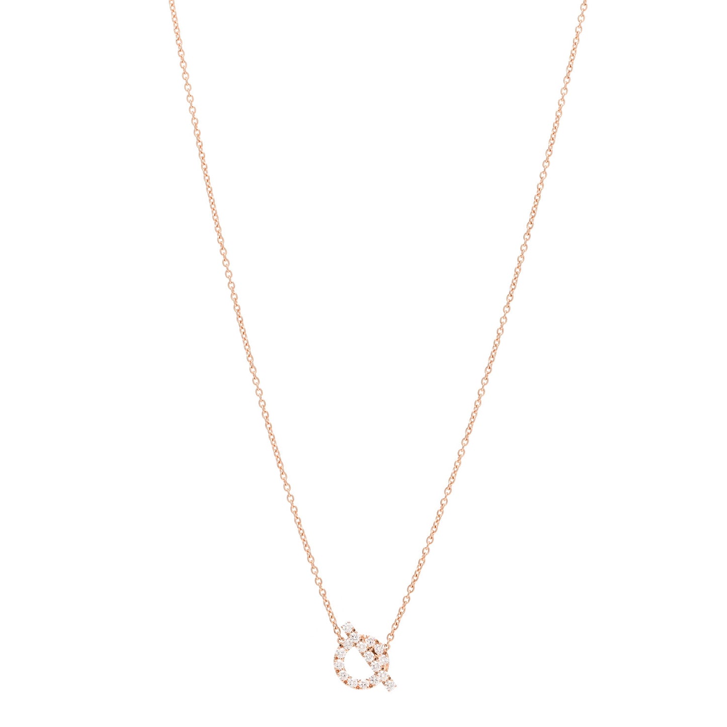 18K Rose Gold Diamond Finesse Pendant Necklace