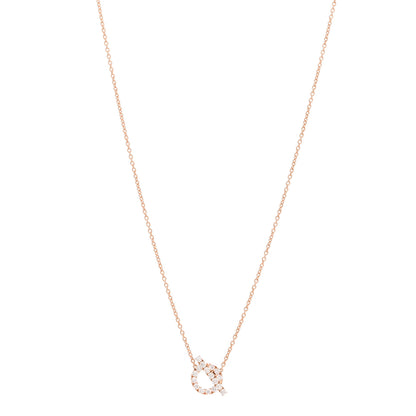 Hermes 18K Rose Gold Diamond Finesse Pendant Necklace 1 of 5
