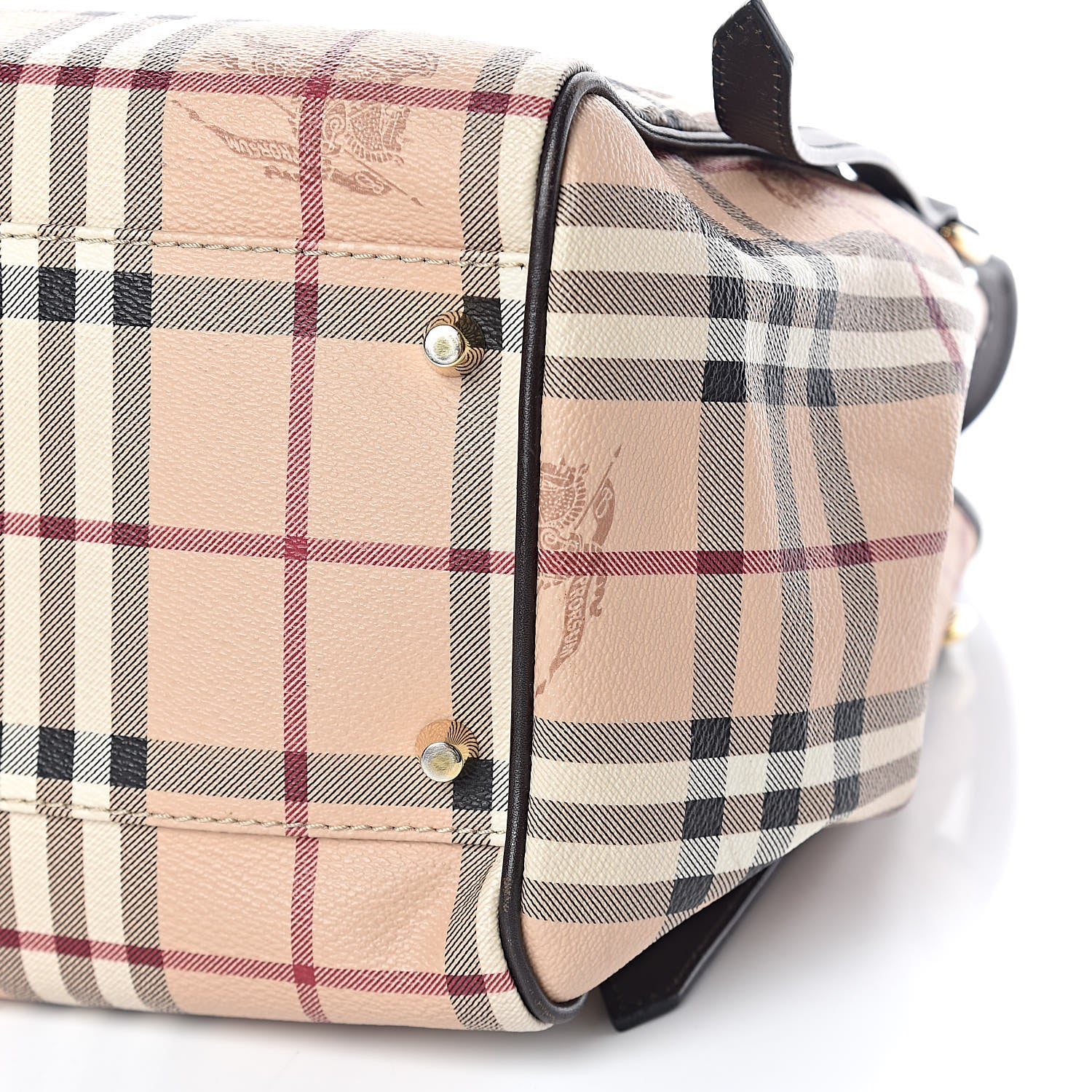 Burberry Haymarket Check Small Canterbury Tote Chocolate 7 of 13
