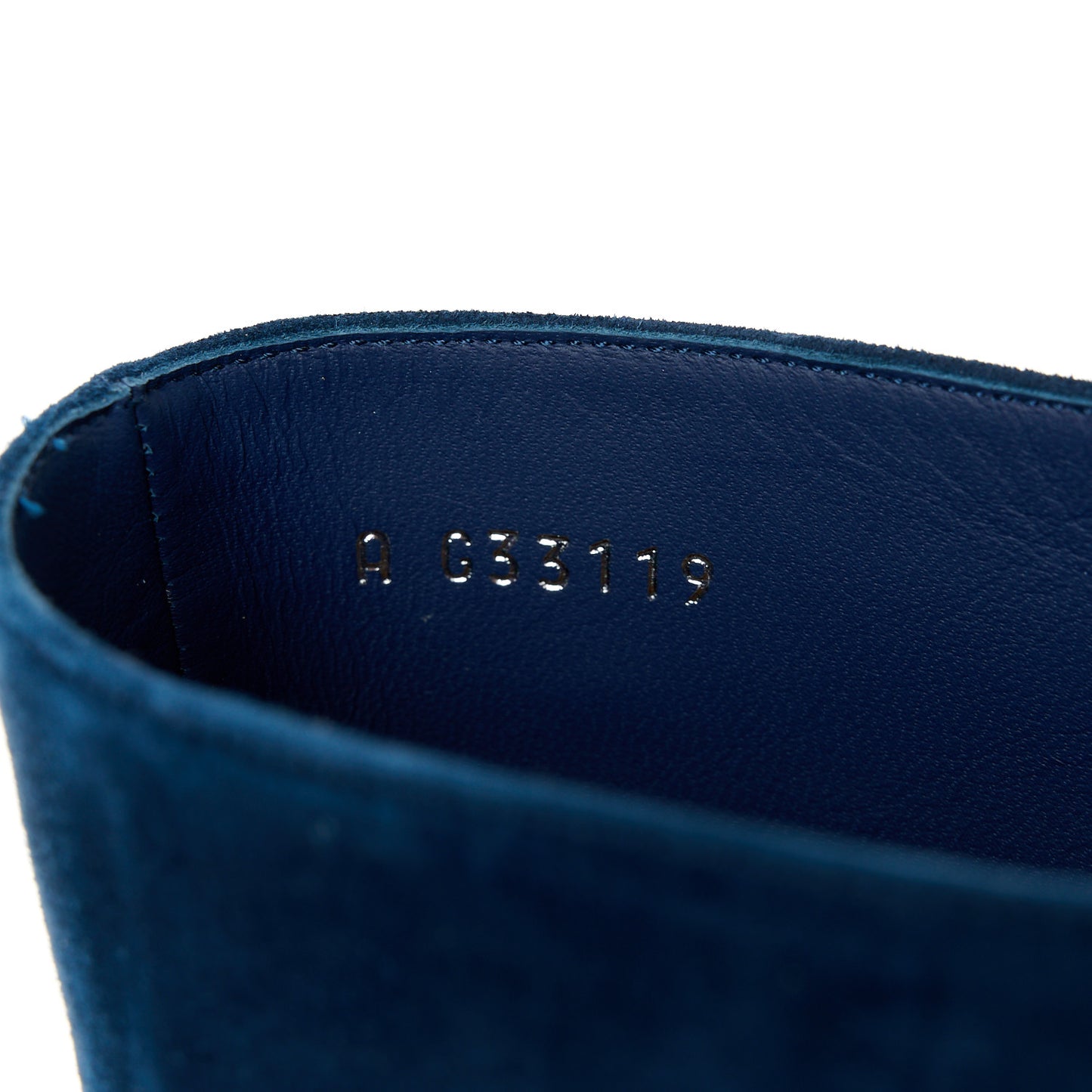 Suede Calfskin Satin Gabrielle Cap Toe Short Boots 35.5 Royal Blue Black