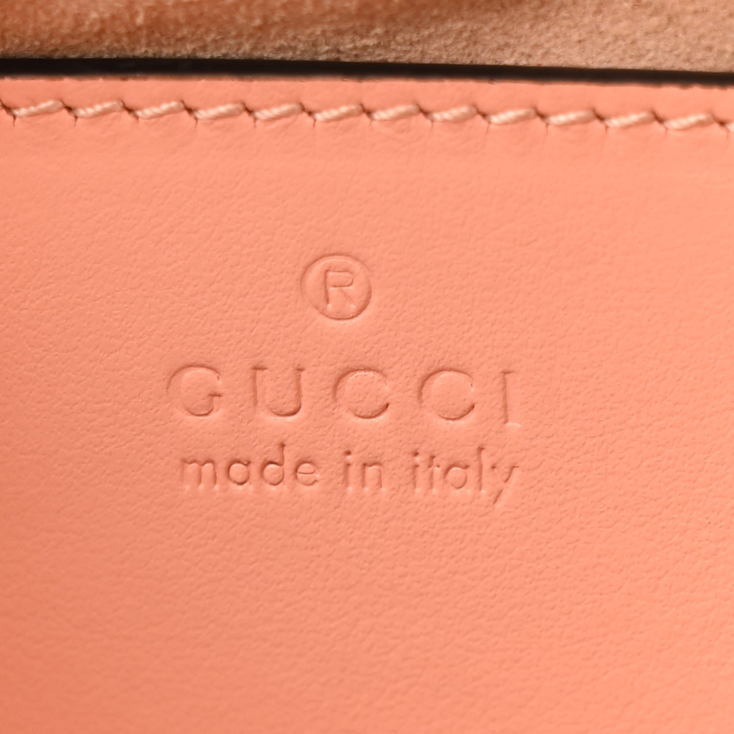 Gucci Calfskin Vertical Ring Matelasse Small GG Marmont Chain Shoulder Bag Peachy Chic 6 of 12